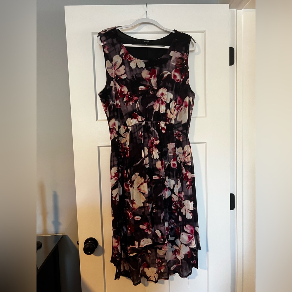 Simply Vera Vera Wang Floral High Low Dress - Black and Pink